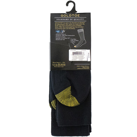 Mens Gold Toe Hampton Wide Ribbed Black Socks