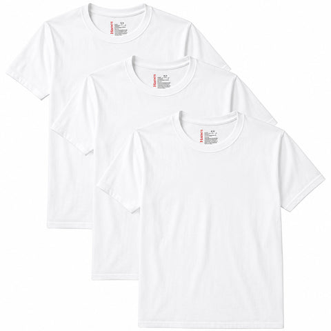 Boys Hanes Crew Neck Undershirts - 3 Pk.