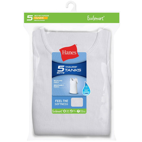 Boys Hanes Sleeveless Ribbed Undershirts - 5 Pk. (Discontinued)