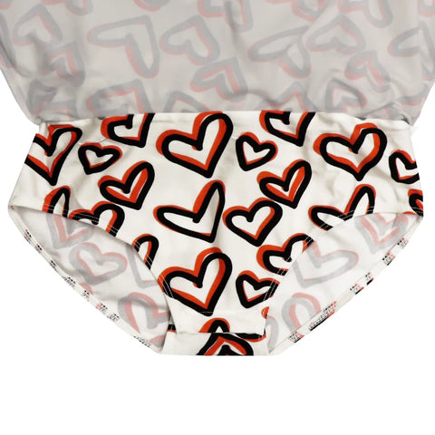 Girls Child Play Colored Heart Swim Dress