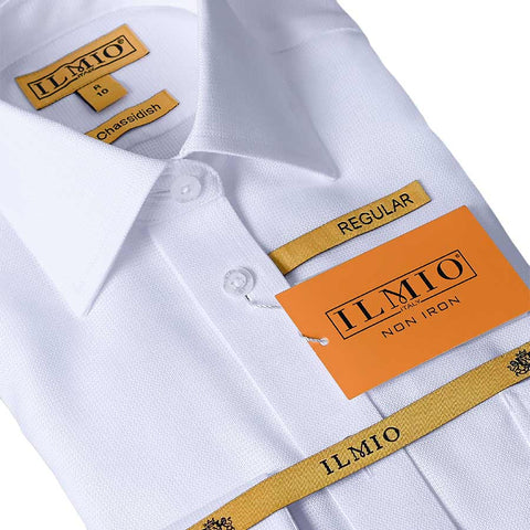 Boys Chassidish Ilmio Gold Label White on White Shirt #F9- Double Button