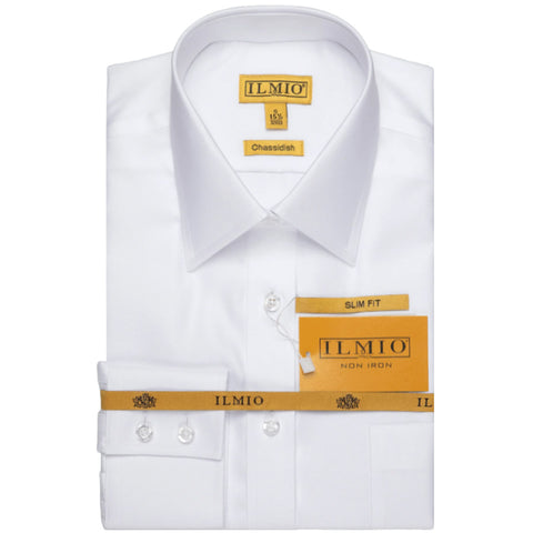 Boys Chassidish Ilmio Gold Label Slim Fine Twill Shirt - Double Button