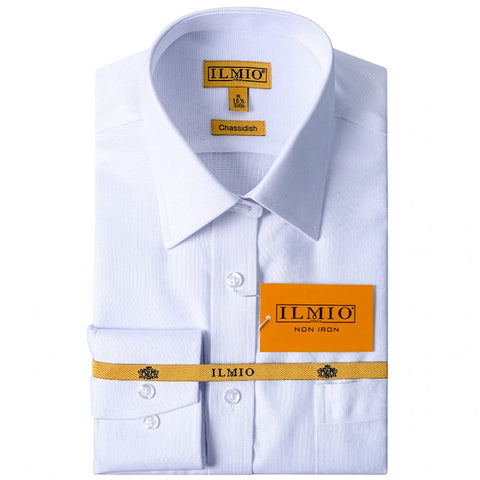 Mens Chassidish Ilmio Gold Label White on White Shirt #F9