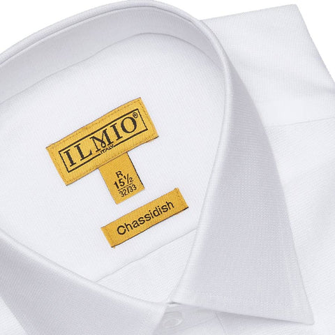 Mens Chassidish Ilmio Gold Label White on White Shirt #F6