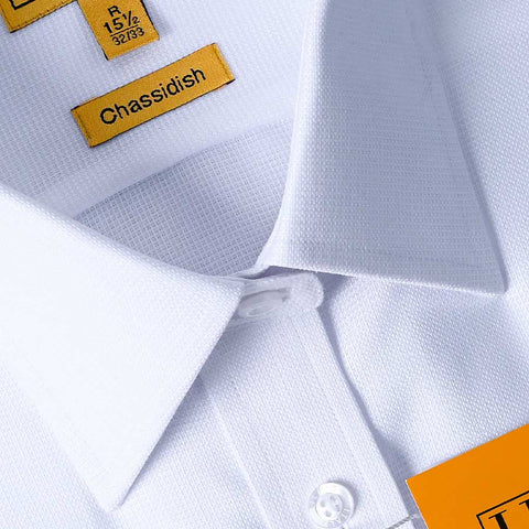 Mens Chassidish Ilmio Gold Label White on White Shirt #F9