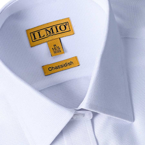 Mens Chassidish Ilmio Gold Label White on White Shirt #F9