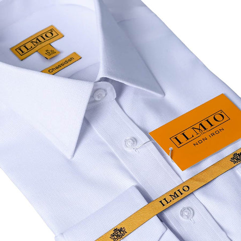Mens Chassidish Ilmio Gold Label White on White Shirt #F9