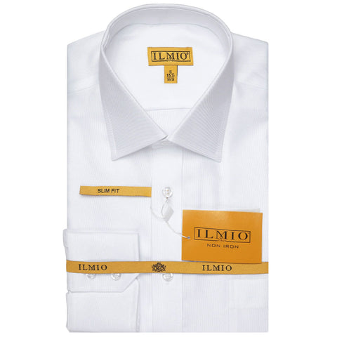 Mens Chassidish Ilmio Gold Label White on White Slim Shirt #F1
