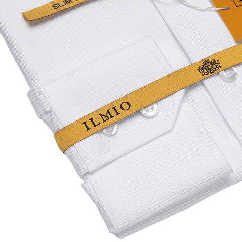 Mens Chassidish Ilmio Gold Label White on White Slim Shirt #F1