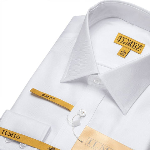 Mens Chassidish Ilmio Gold Label White on White Slim Shirt #F1