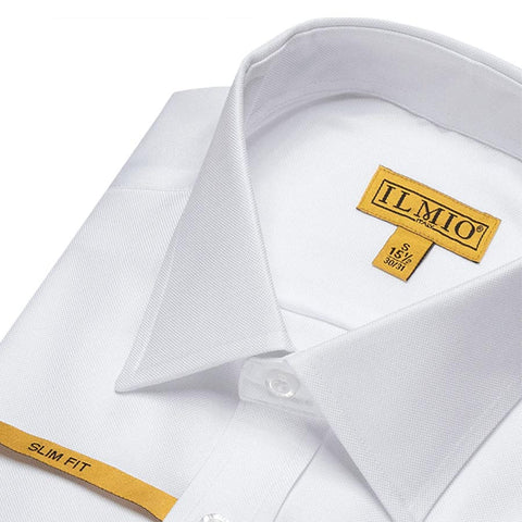 Mens Chassidish Ilmio Gold Label White on White Slim Shirt #F1