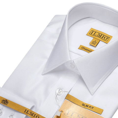 Boys Chassidish Ilmio Gold Label Slim Fine Twill Shirt - Double Button