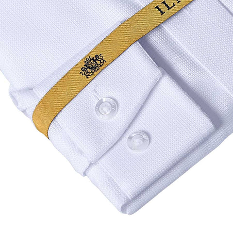 Mens Chassidish Ilmio Gold Label White on White Slim Shirt #F9