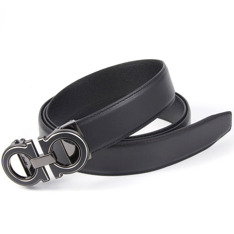 Mens Ilmio 56" Black Leather Track Belt #3796