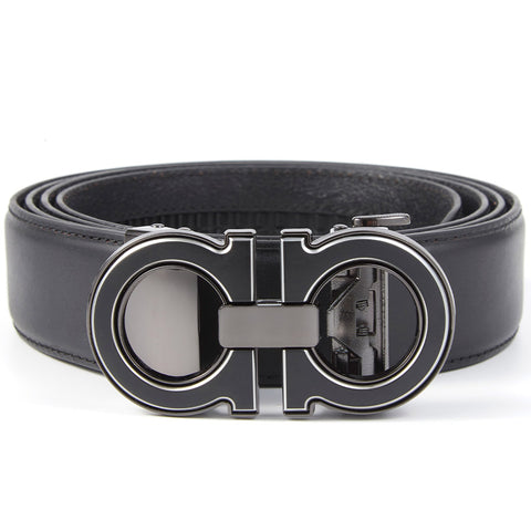 Mens Ilmio 56" Black Leather Track Belt #3796