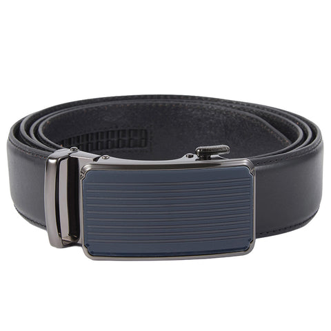 Mens Ilmio 56" Black Leather Track Belt #912151