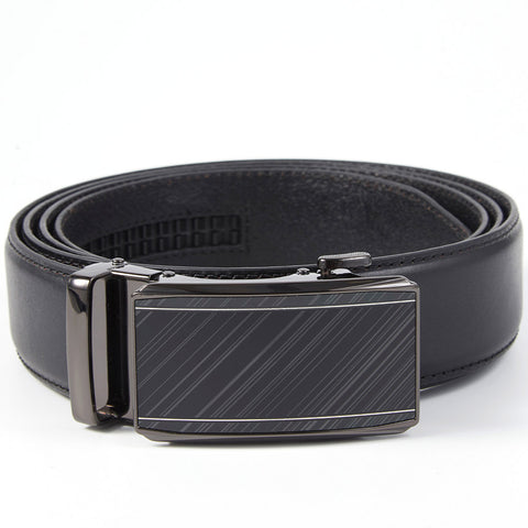 Mens Ilmio 56" Black Leather Track Belt #0006