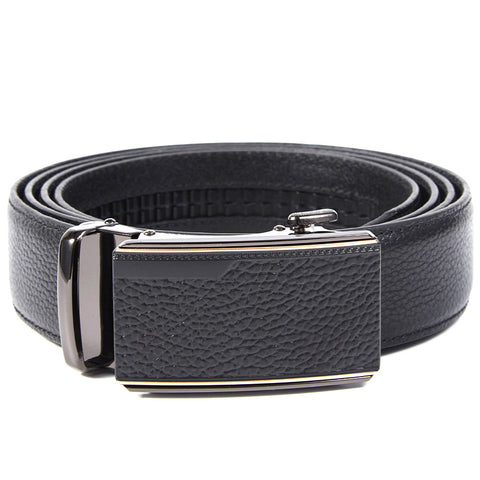 Mens Ilmio 56" Black Leather Track Belt #14844