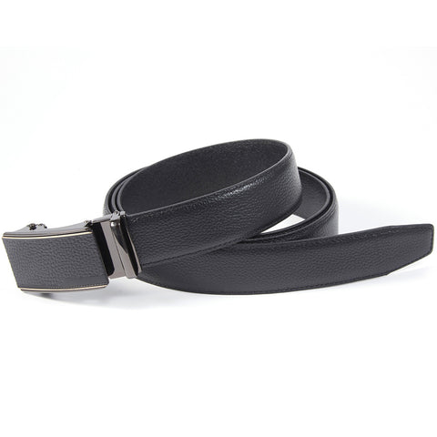 Mens Ilmio 56" Black Leather Track Belt #14844