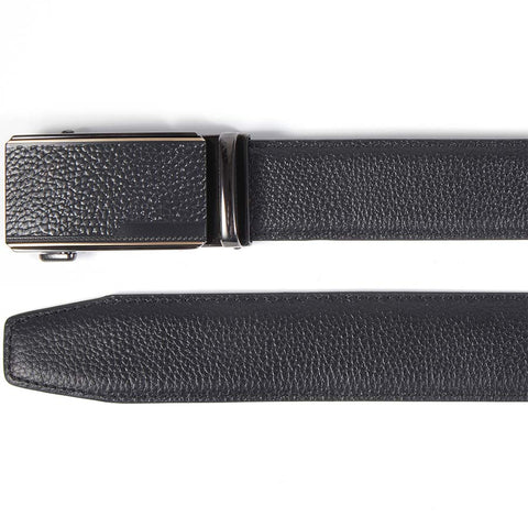 Mens Ilmio 56" Black Leather Track Belt #14844
