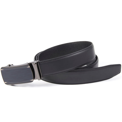 Mens Ilmio 56" Black Leather Track Belt #2146