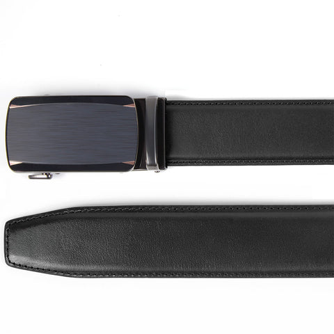 Mens Ilmio 56" Black Leather Track Belt #2146