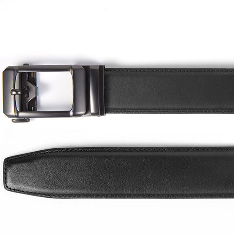Mens Ilmio 56" Black Leather Track Belt #3185