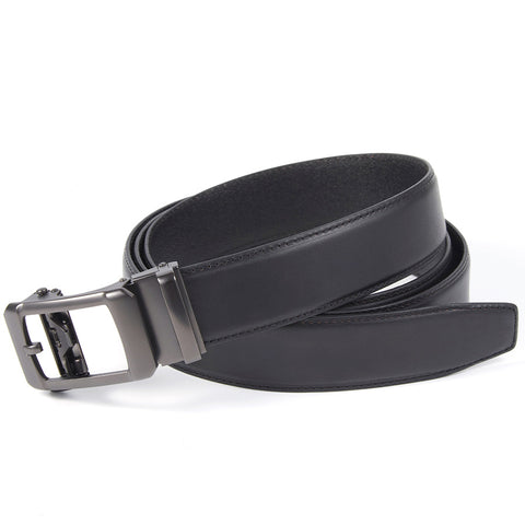 Mens Ilmio 56" Black Leather Track Belt #3185