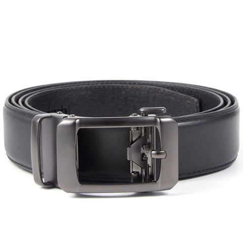 Mens Ilmio 56" Black Leather Track Belt #3185