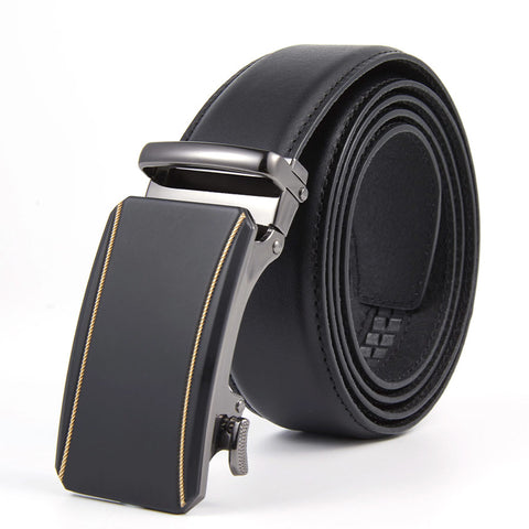Mens Ilmio 56" Black Leather Track Belt #6