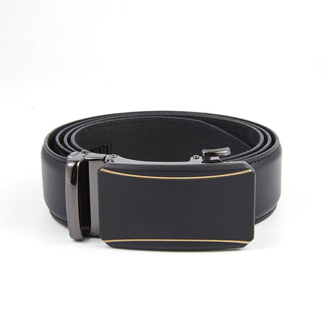 Mens Ilmio 56" Black Leather Track Belt #6