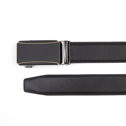 Mens Ilmio 56" Black Leather Track Belt #6