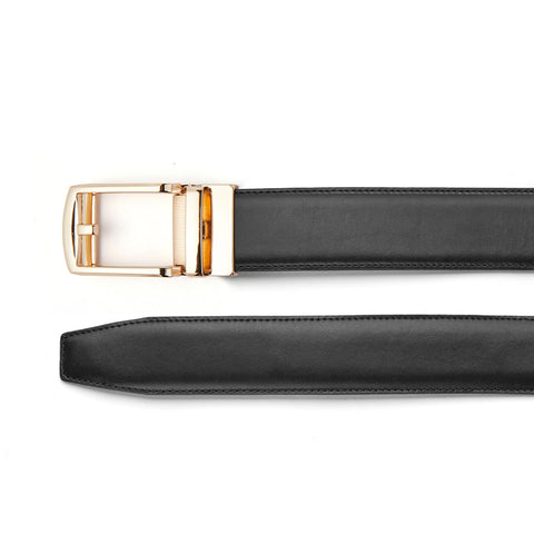 Mens Ilmio 56" Black Leather Track Belt #683