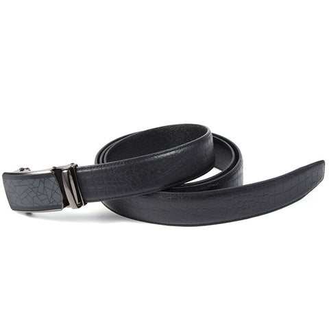 Mens Ilmio 56" Black Leather Track Belt #7004