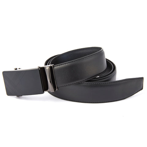 Mens Ilmio 56" Black Leather Track Belt #8
