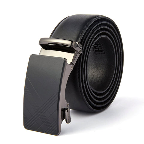 Mens Ilmio 56" Black Leather Track Belt #8