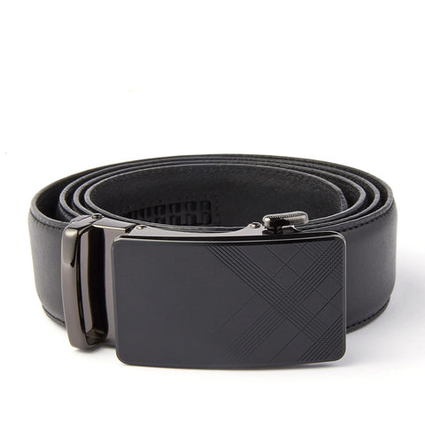 Mens Ilmio 56" Black Leather Track Belt #8