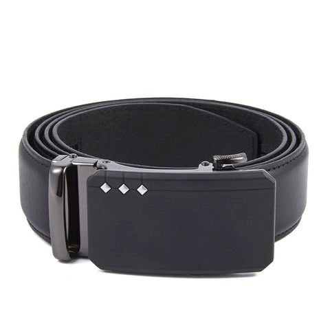 Mens Ilmio 56" Black Leather Track Belt #16