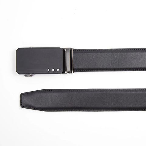 Mens Ilmio 56" Black Leather Track Belt #16