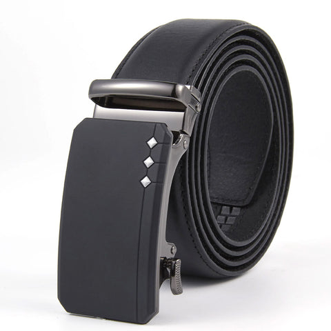 Mens Ilmio 56" Black Leather Track Belt #16