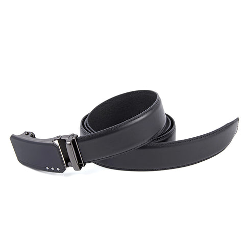 Mens Ilmio 56" Black Leather Track Belt #16