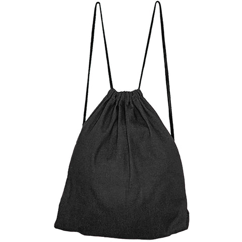 Denim Black Drawstring Backpack Swim Bag