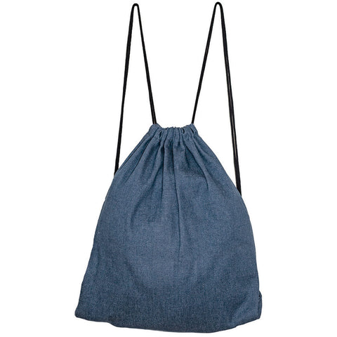 Denim Blue Drawstring Backpack Swim Bag