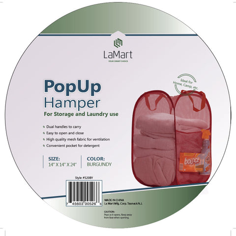 Burgundy Mesh Popup Hamper