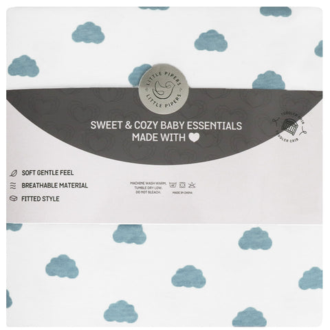 Printed Regular Crib Sheets Clouds