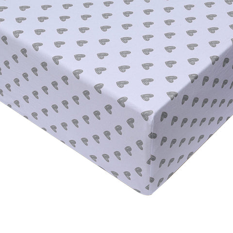 Printed Regular Crib Sheets Hearts