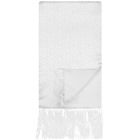 Mens Lucci White Silk Fringe Scarf #3