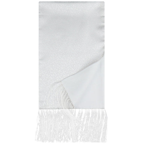 Mens Lucci White Silk Fringe Scarf #5