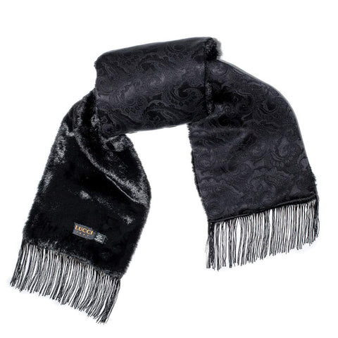 Mens Lucci 100% Silk & Faux Fur Scarf #42