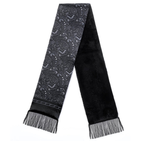 Mens Lucci 100% Silk & Faux Fur Scarf#50